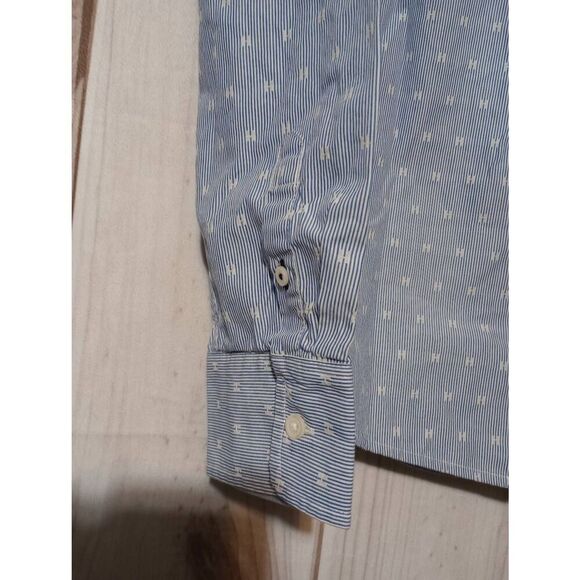Tommy Hilfiger Shirt Ladies 10 Blue‎ Button Front H Long Sleeve - Picture 4 of 8